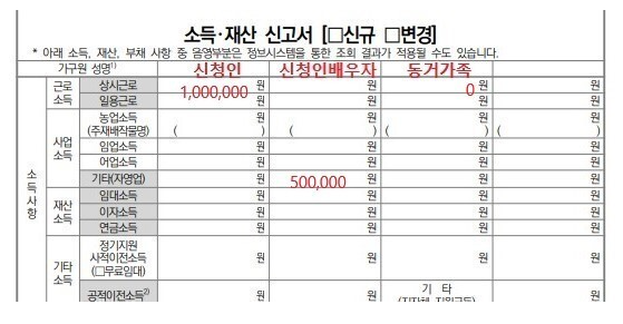 2024년 소득재산신고서 작성방법 및 작성요령