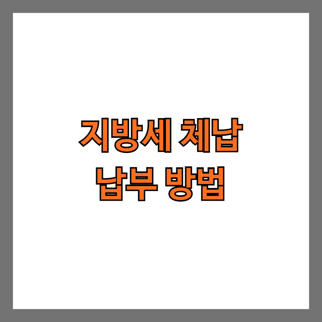 지방세 체납 납부 방법