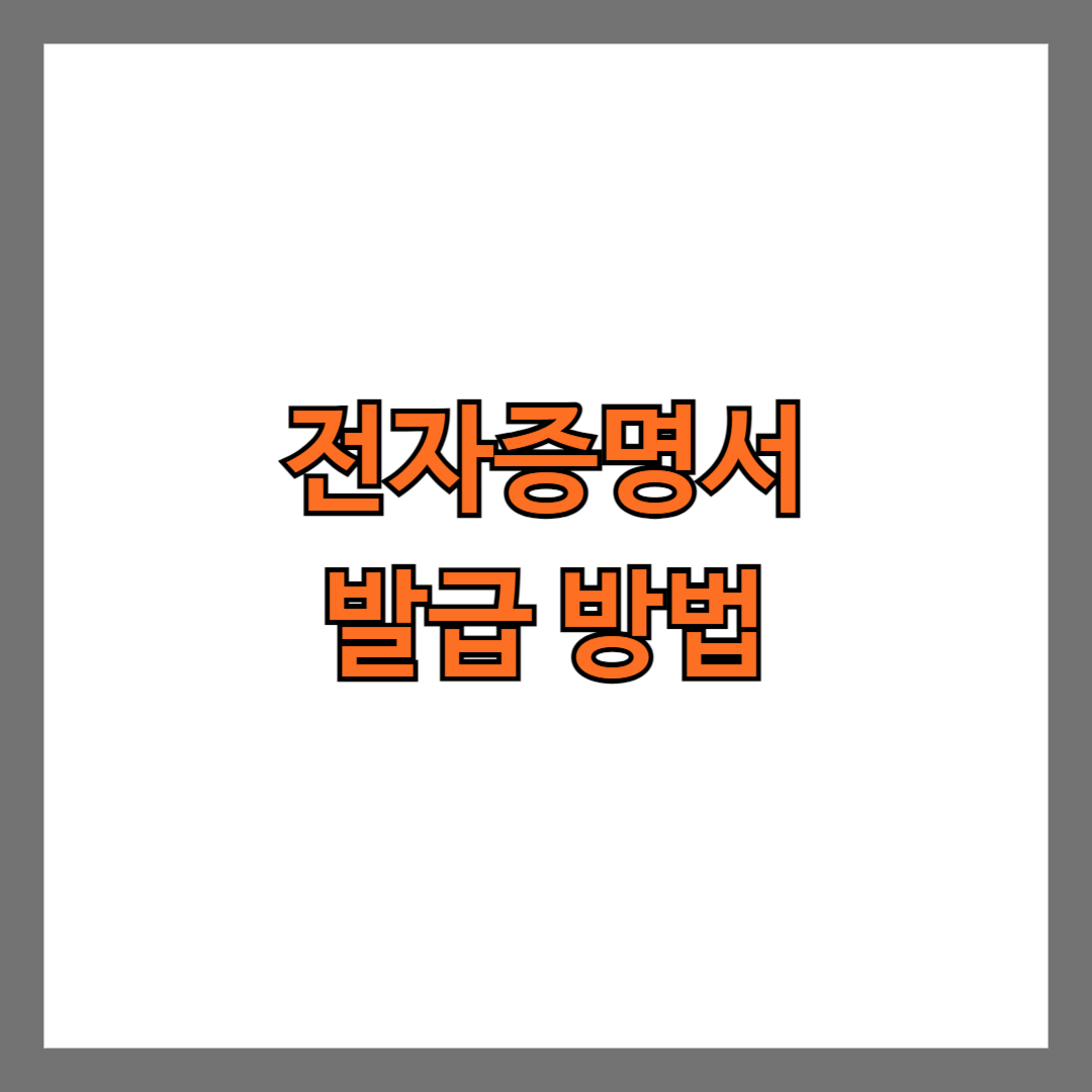 전자증명서 발급 방법