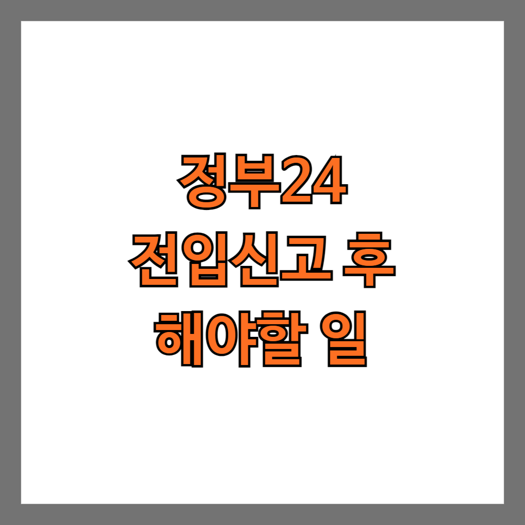 정부24 전입신고 후 해야할 일