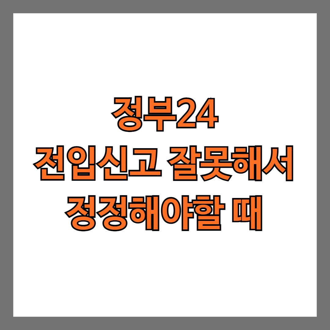 정부24 전입신고 잘못해서 정정해야할 때