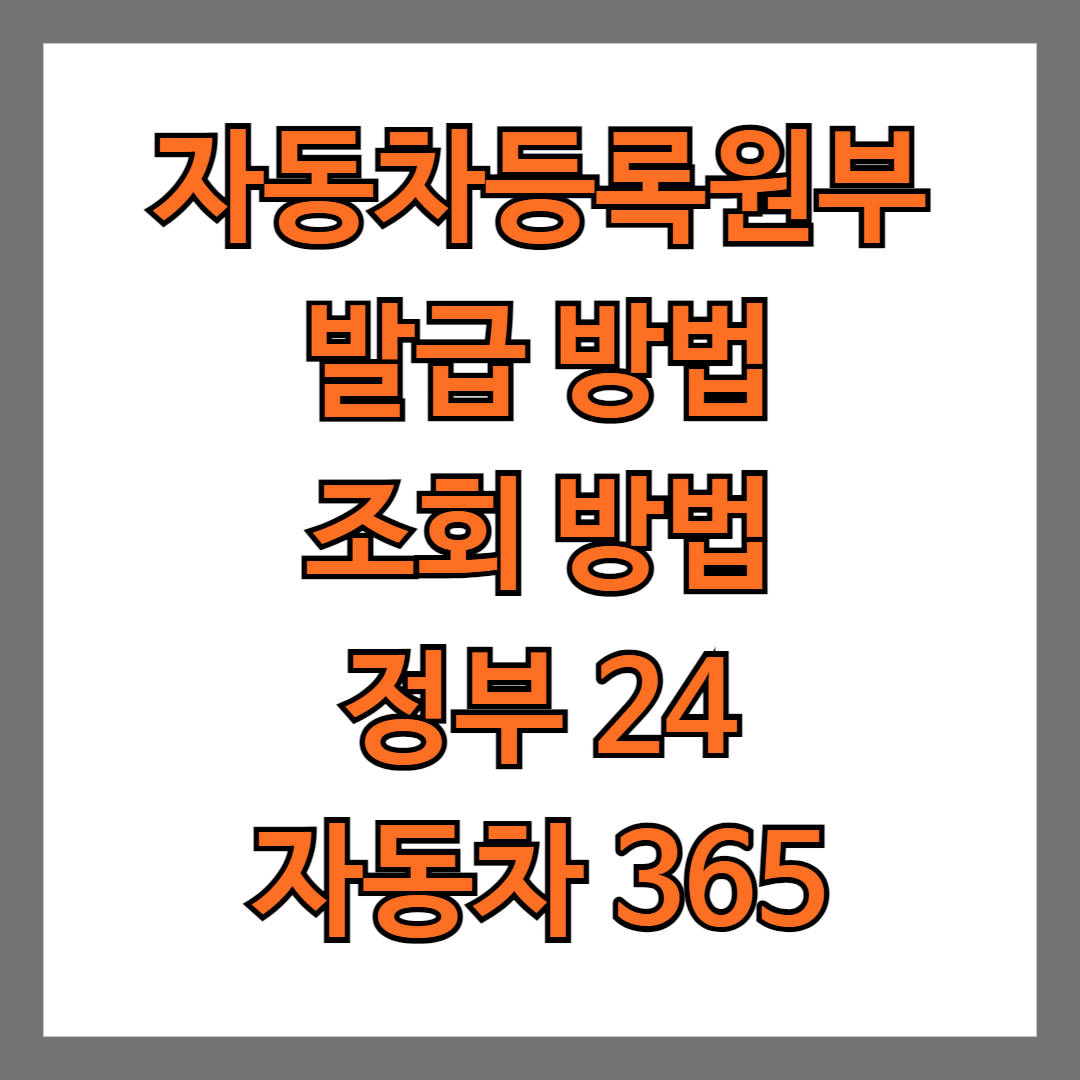 자동차등록원부 발급 방법 조회 방법 정부 24 자동차 365