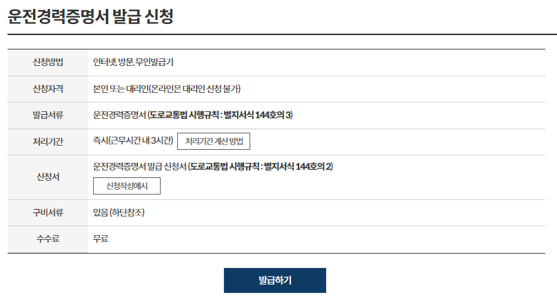 정부24 운전경력증명서 발급 방법