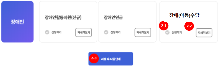 복지로 장애수당 신청 방법