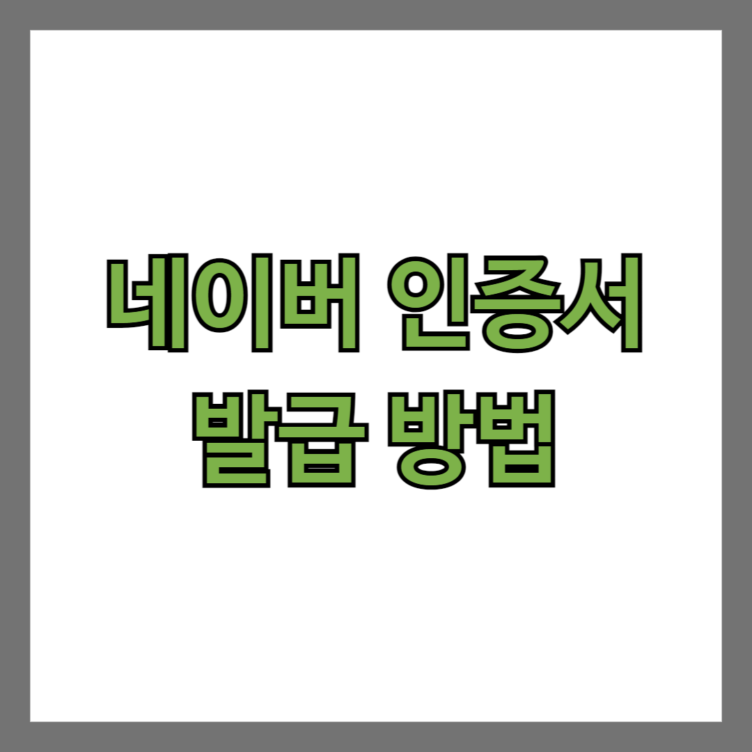 네이버 인증서 발급 방법