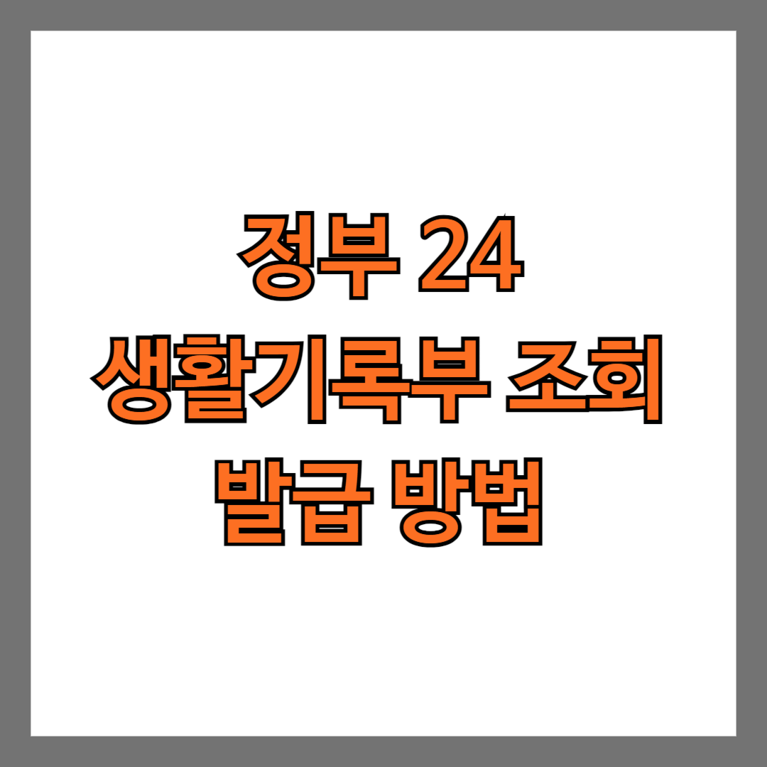 정부24 생활기록부 조회 방법 발급 방법