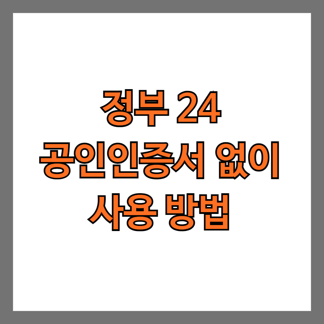 정부24 공인인증서 없이 사용 방법