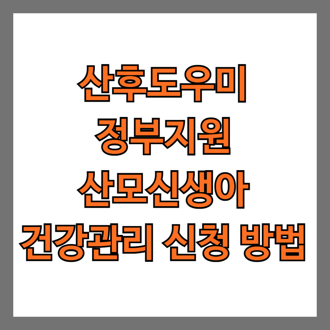 산후도우미 정부지원 산모신생아 건강관리 신청 방법