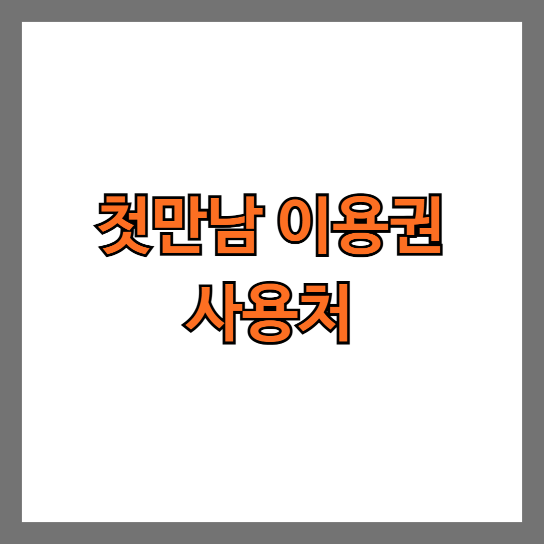 정부24 첫만남 이용권 사용처