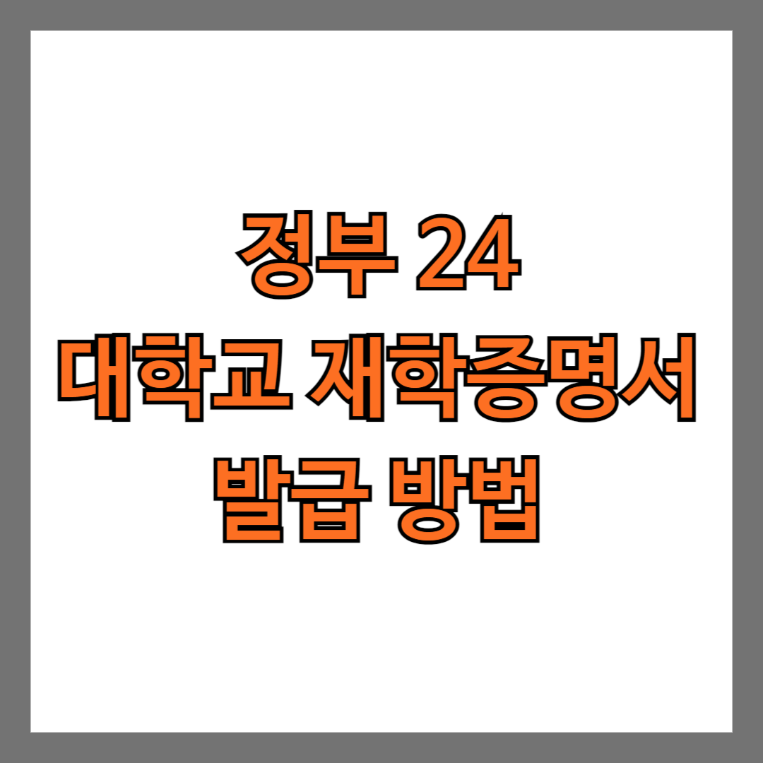 정부24 대학교 재학증명서 발급 방법