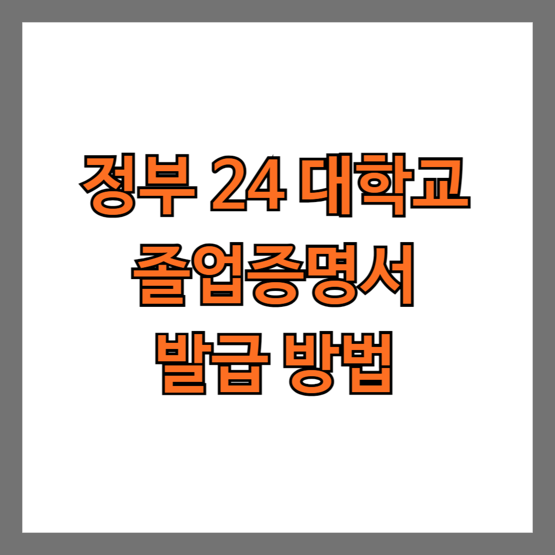 정부 24 대학교 졸업증명서 발급 방법