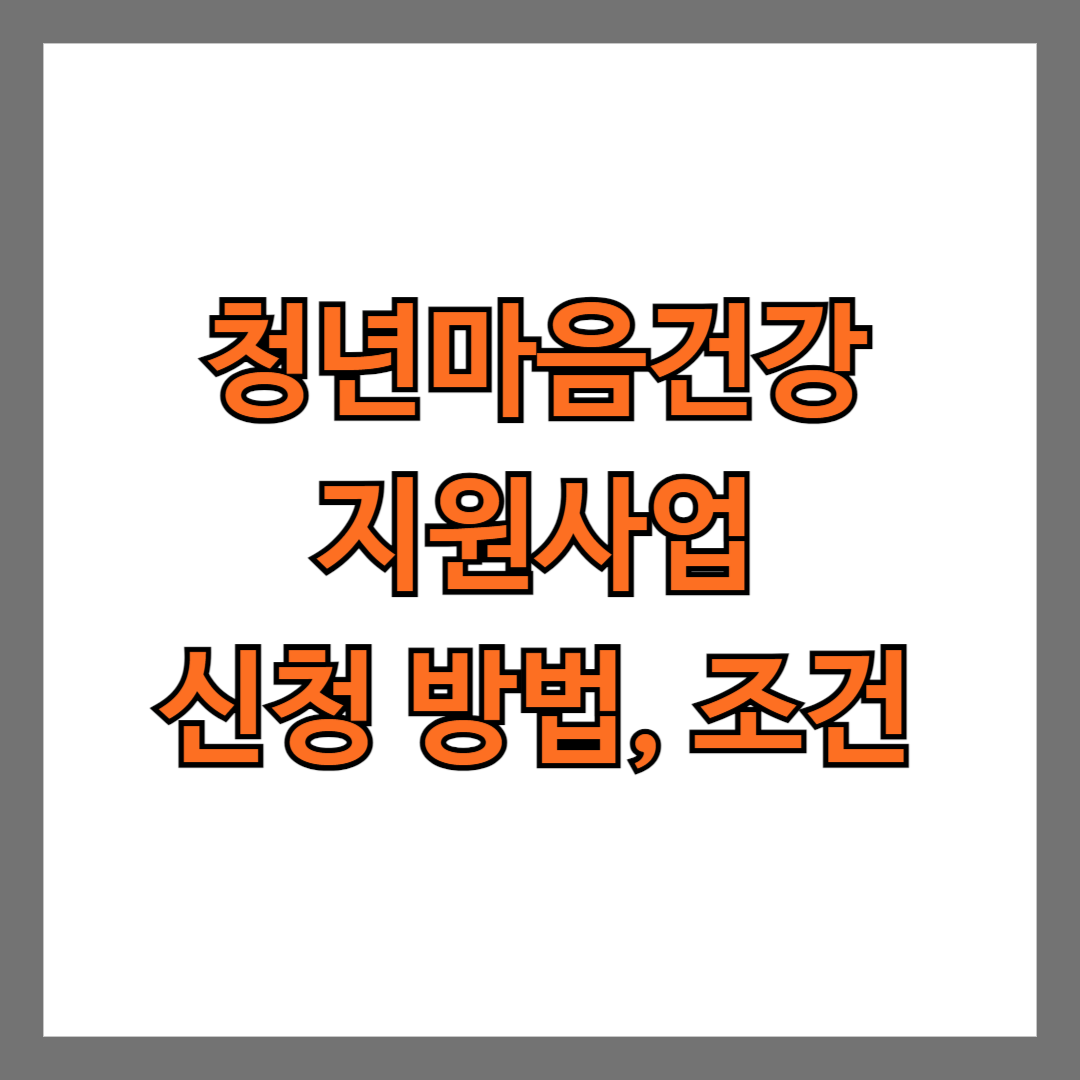 청년마음건강 지원사업 신청 방법 조건 바우처카드