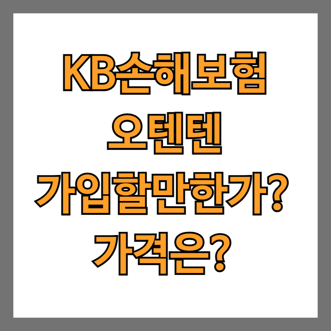 KB손해보험오텐텐 들만한가? 가격은?(20~50대)