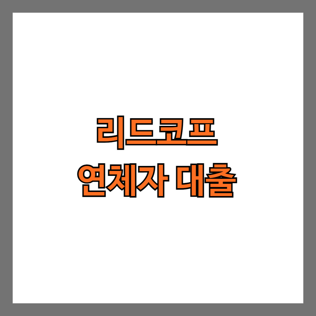 리드코프 연체자 대출