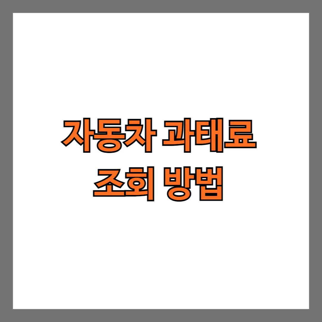 자동차 과태료 조회 방법