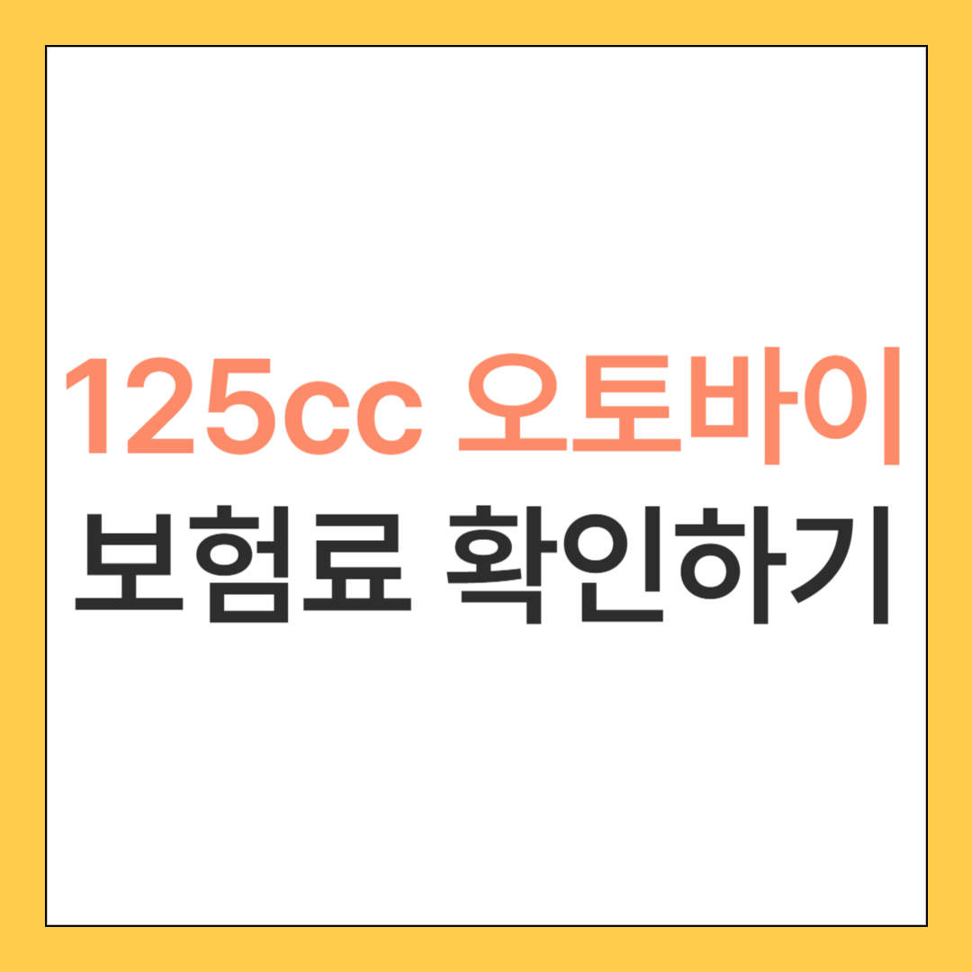 125cc 오토바이 보험료(할인 방법 3가지 까지)