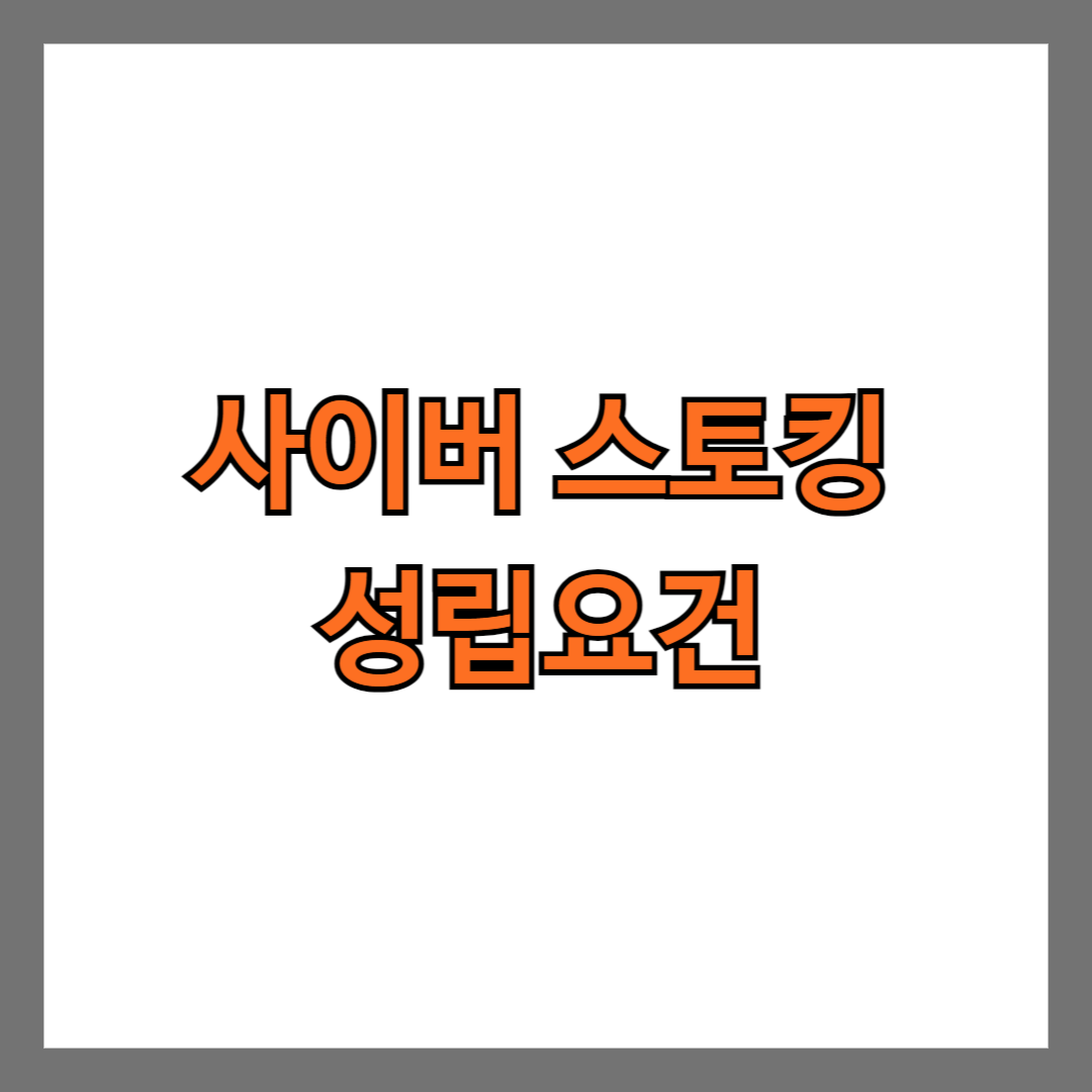 사이버 스토킹 성립요건