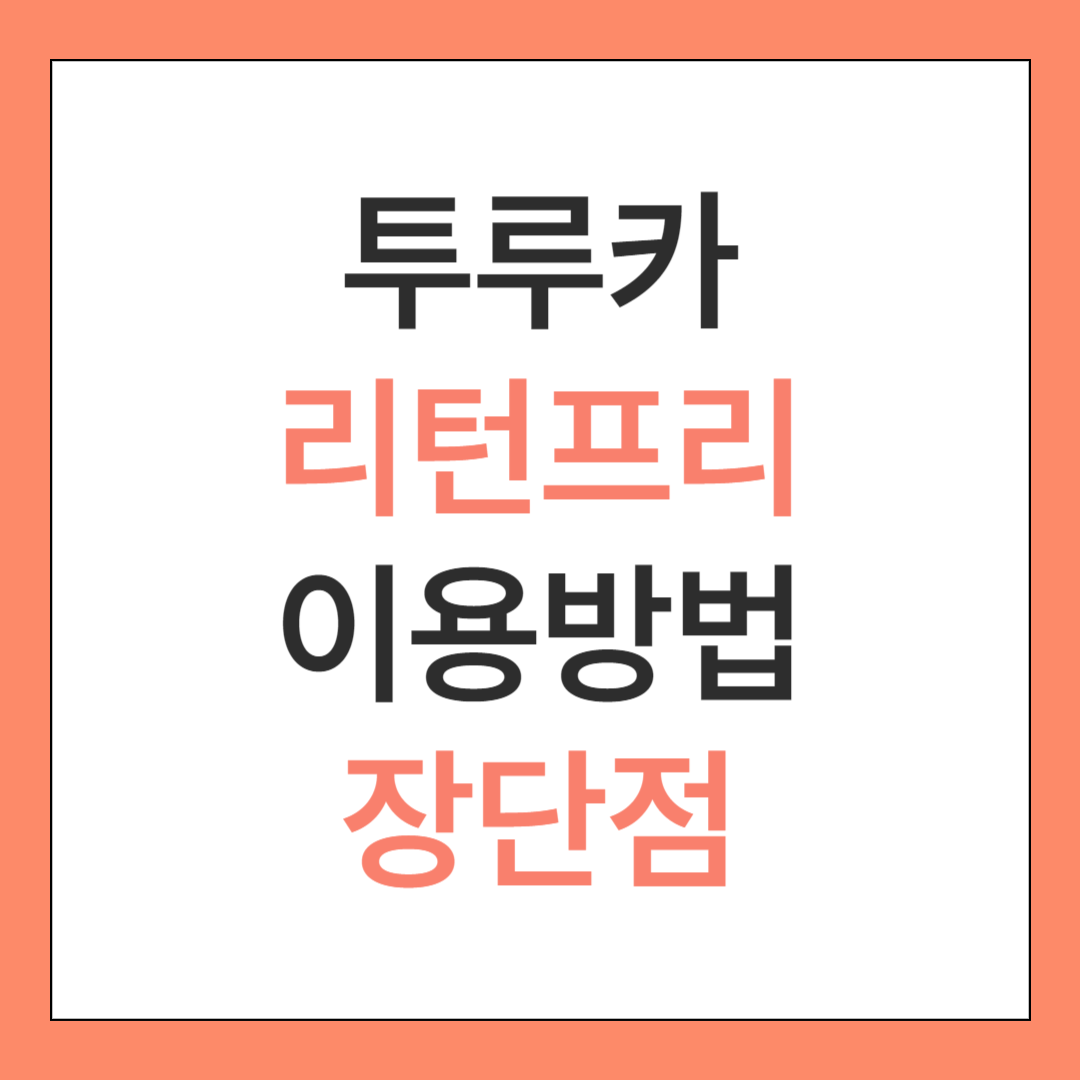 투루카 리턴프리 이용방법, 장단점(후기 포함, 1분 단위 계산?)