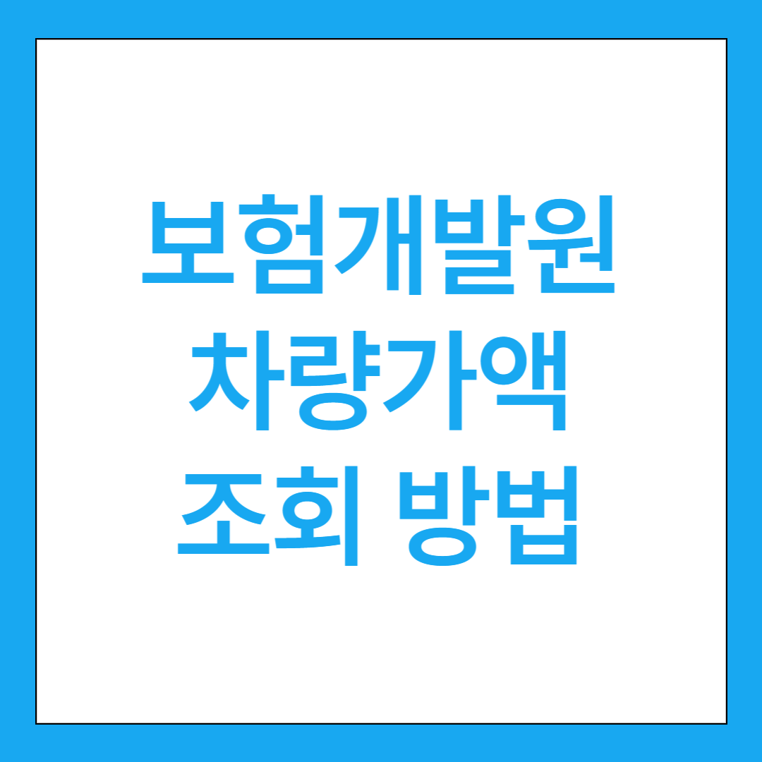 보험개발원 차량가액 조회 방법은?(그외 1가지 포함)