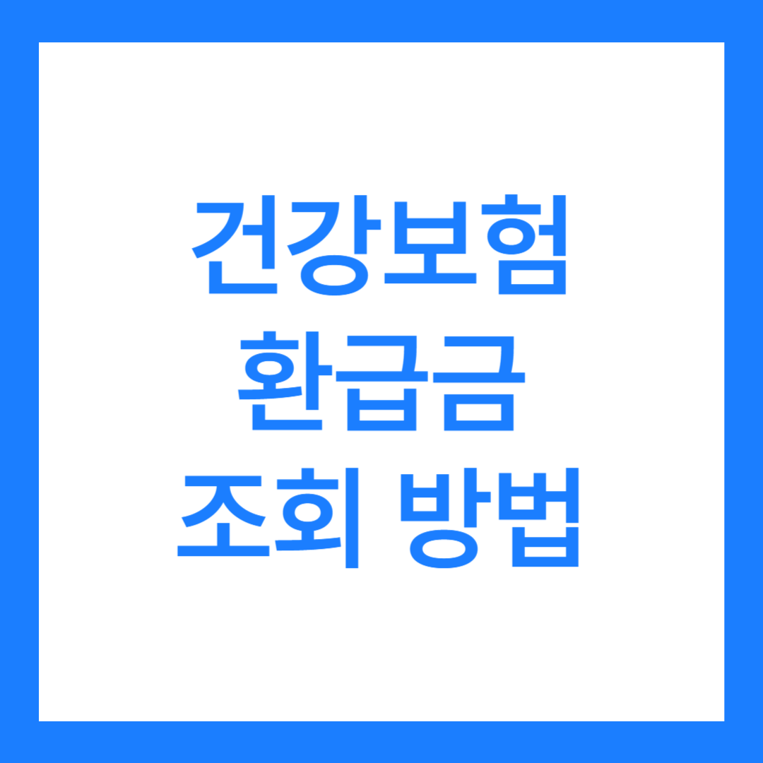 건강보험 환급금 조회 방법(본인부담상한액도 알아보자)